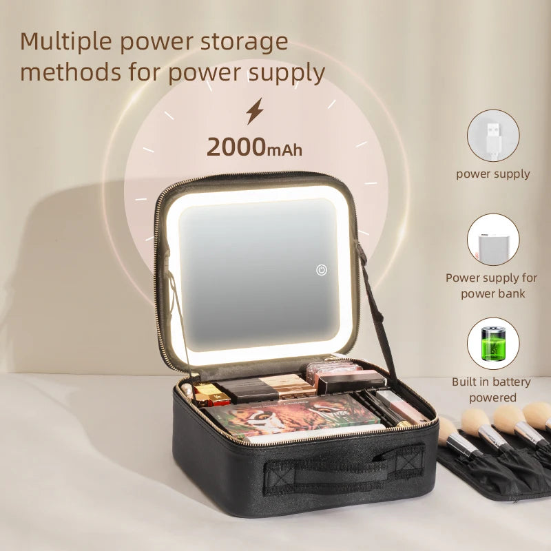 Estuche Maquillaje Portátil Con Luz LED