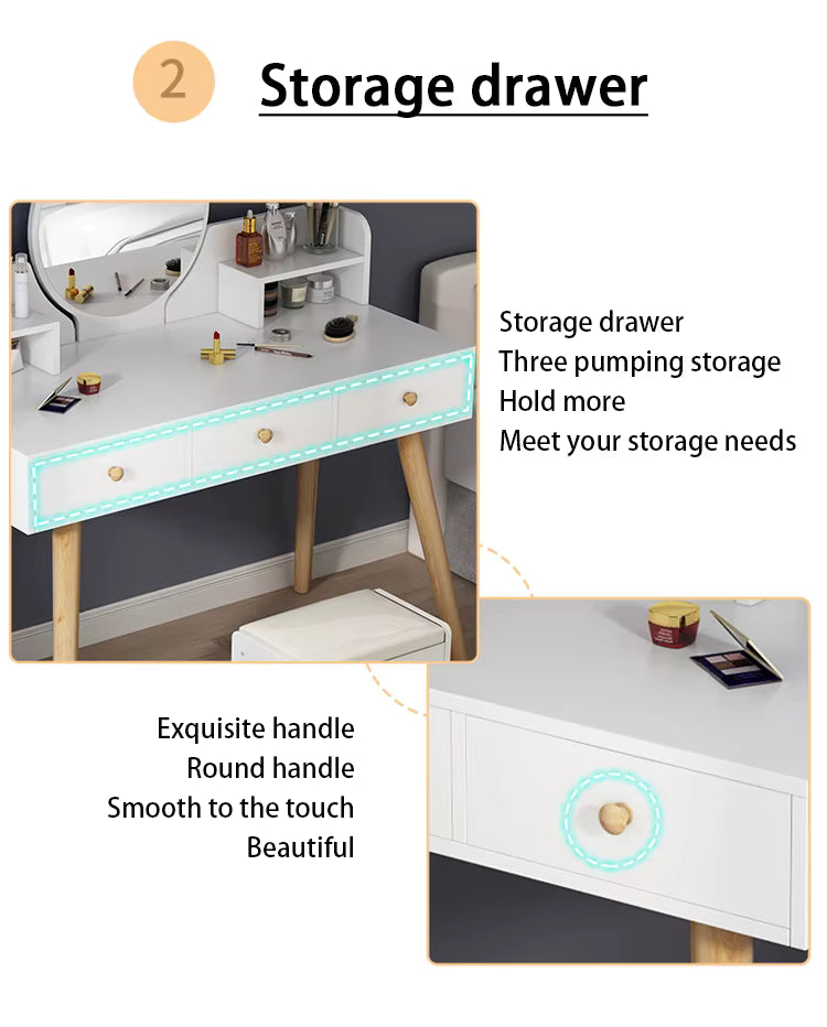 Organizador de Maquillaje Espejo + Luz