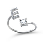 Anillo Ajustable con Inicial — Joyería de Moda para Mujer, Diseño Elegante y Simple, 26 Letras Disponibles
