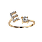 Anillo Ajustable con Inicial — Joyería de Moda para Mujer, Diseño Elegante y Simple, 26 Letras Disponibles
