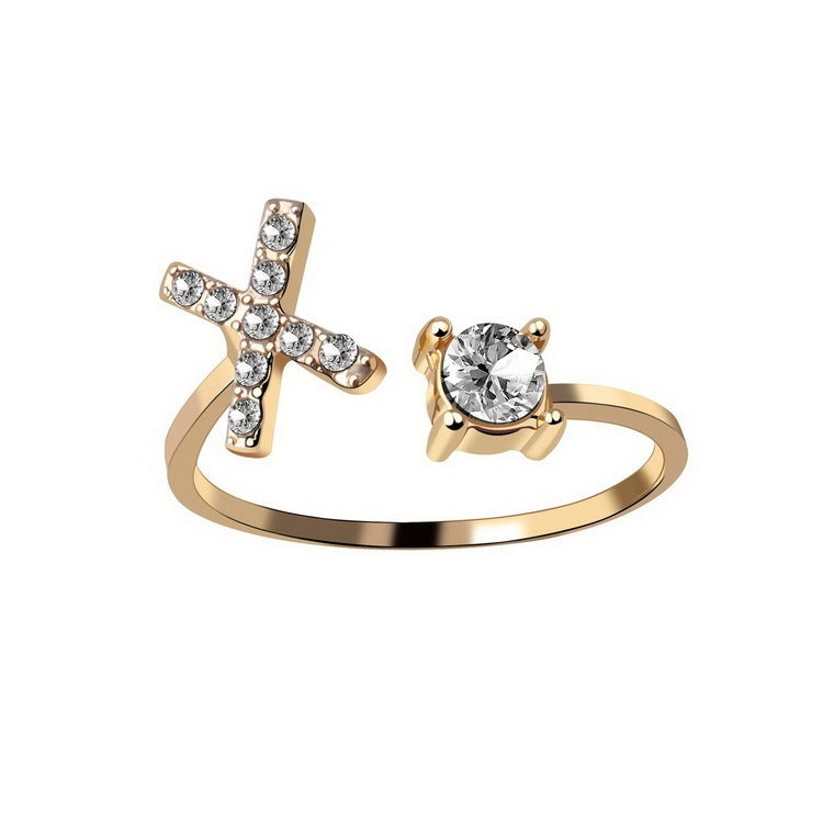 Anillo Ajustable con Inicial — Joyería de Moda para Mujer, Diseño Elegante y Simple, 26 Letras Disponibles