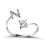 Anillo Ajustable con Inicial — Joyería de Moda para Mujer, Diseño Elegante y Simple, 26 Letras Disponibles