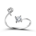 Anillo Ajustable con Inicial — Joyería de Moda para Mujer, Diseño Elegante y Simple, 26 Letras Disponibles