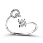 Anillo Ajustable con Inicial — Joyería de Moda para Mujer, Diseño Elegante y Simple, 26 Letras Disponibles