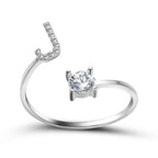 Anillo Ajustable con Inicial — Joyería de Moda para Mujer, Diseño Elegante y Simple, 26 Letras Disponibles