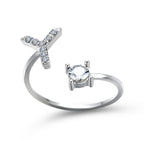 Anillo Ajustable con Inicial — Joyería de Moda para Mujer, Diseño Elegante y Simple, 26 Letras Disponibles