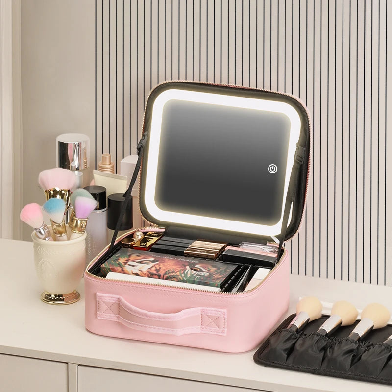 Estuche Maquillaje Portátil Con Luz LED