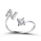 Anillo Ajustable con Inicial — Joyería de Moda para Mujer, Diseño Elegante y Simple, 26 Letras Disponibles