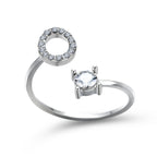 Anillo Ajustable con Inicial — Joyería de Moda para Mujer, Diseño Elegante y Simple, 26 Letras Disponibles