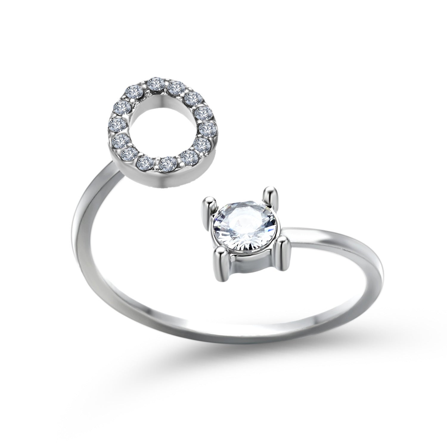 Anillo Ajustable con Inicial — Joyería de Moda para Mujer, Diseño Elegante y Simple, 26 Letras Disponibles