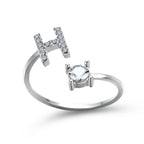 Anillo Ajustable con Inicial — Joyería de Moda para Mujer, Diseño Elegante y Simple, 26 Letras Disponibles