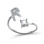 Anillo Ajustable con Inicial — Joyería de Moda para Mujer, Diseño Elegante y Simple, 26 Letras Disponibles