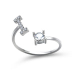 Anillo Ajustable con Inicial — Joyería de Moda para Mujer, Diseño Elegante y Simple, 26 Letras Disponibles