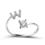 Anillo Ajustable con Inicial — Joyería de Moda para Mujer, Diseño Elegante y Simple, 26 Letras Disponibles